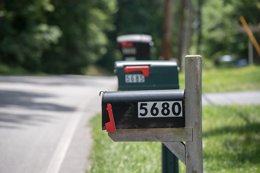 mailbox on the road in usa america